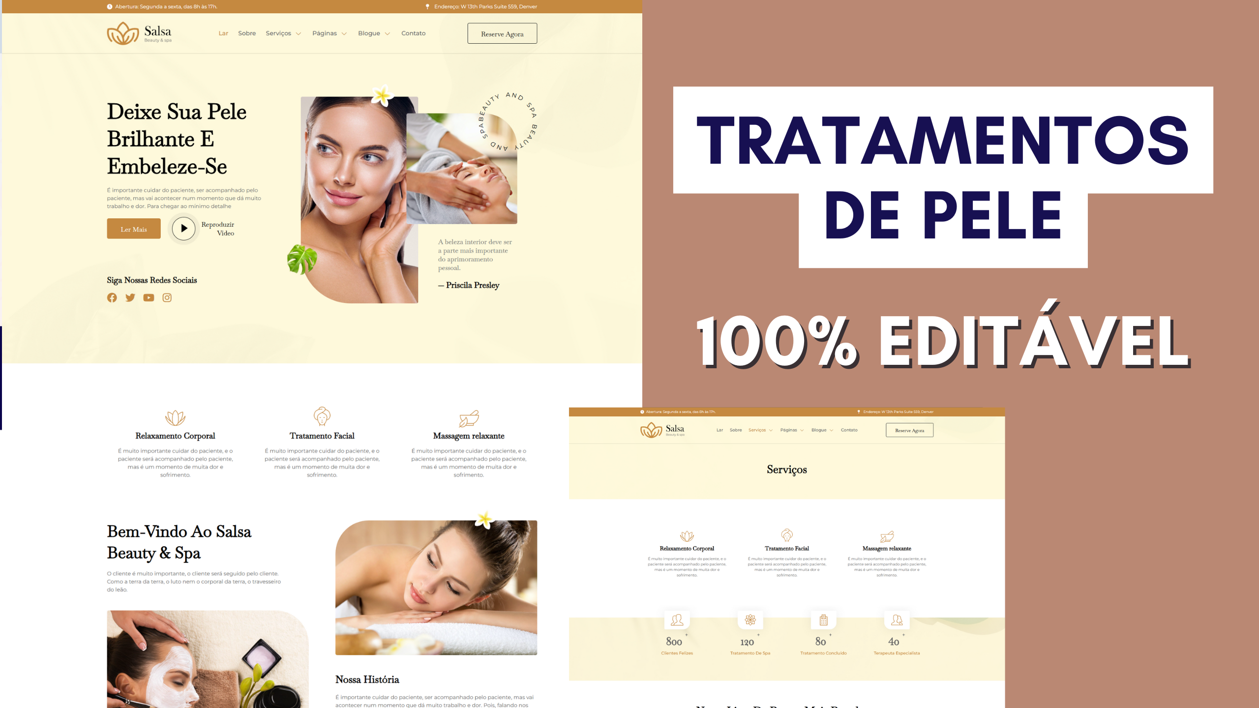 modelo de site para estetica