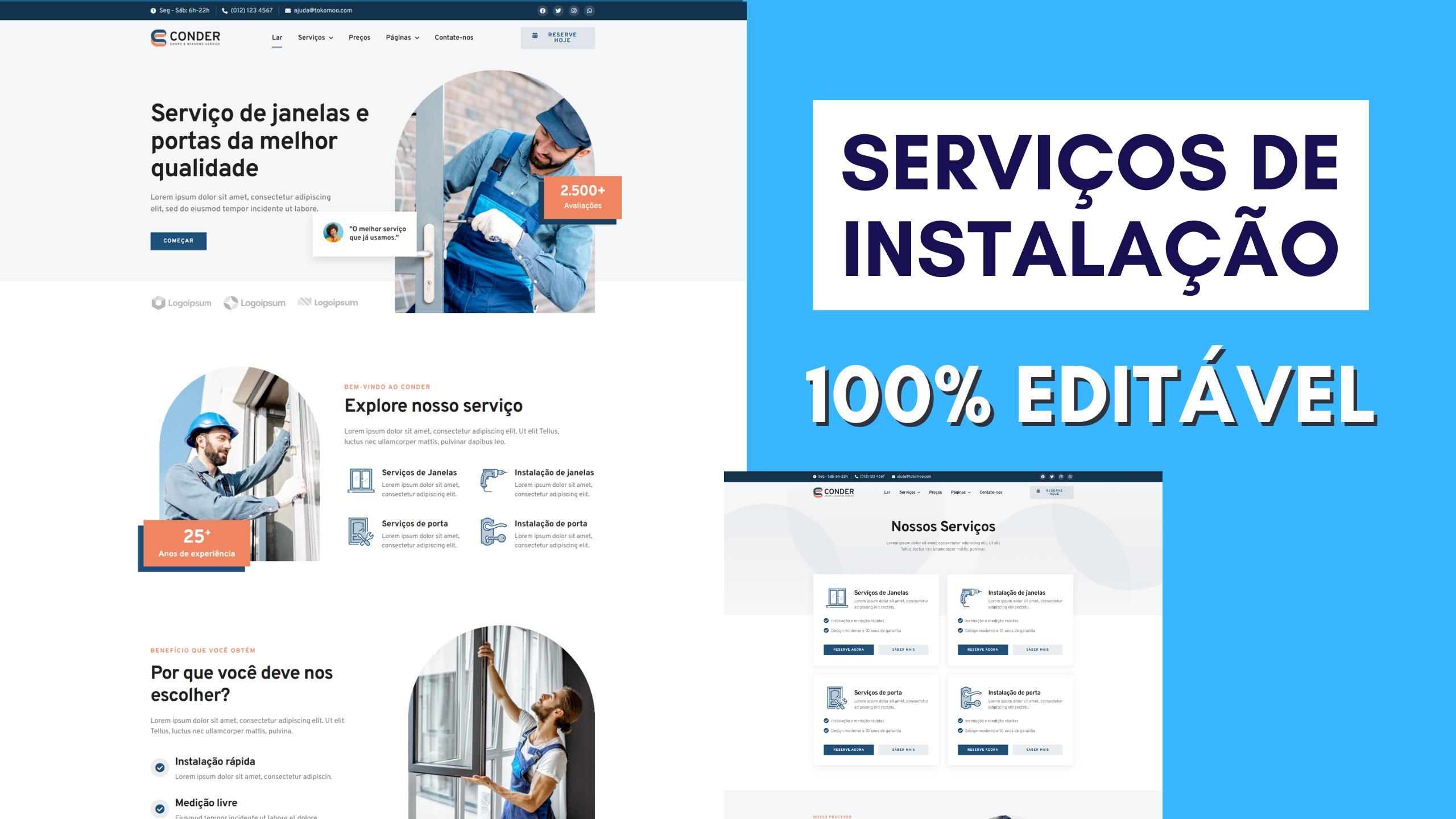 site para serviços de instalação
