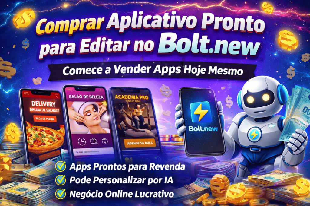 Comprar Aplicativo Pronto para Editar no Bolt.new: Comece a Vender Apps Hoje Mesmo