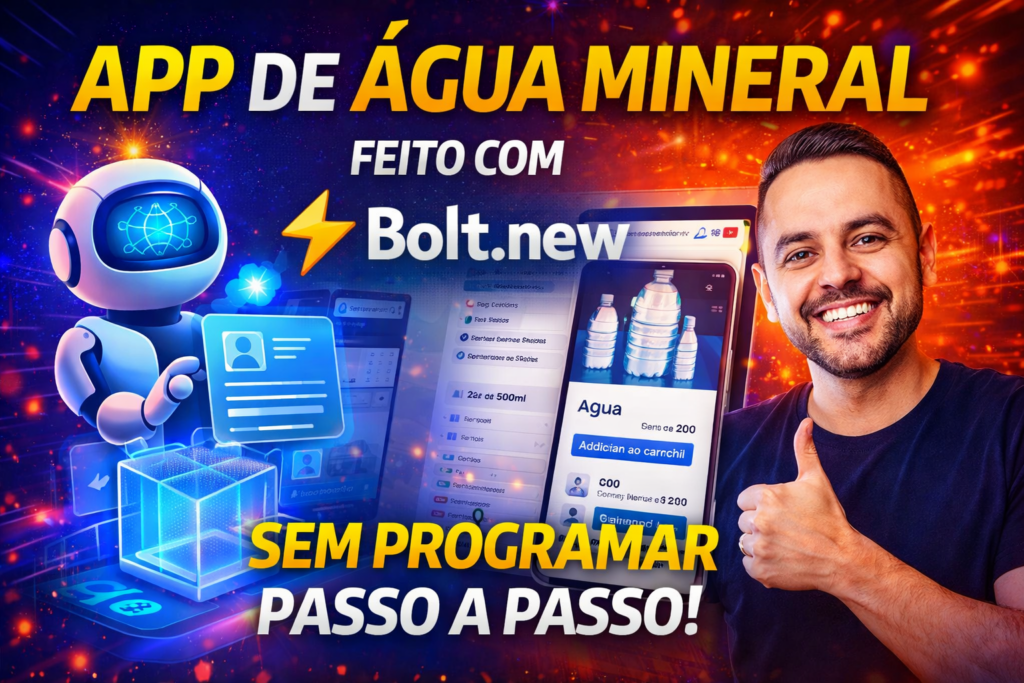 Aplicativo de água mineral feito com Bolt.new sem programar passo a passo