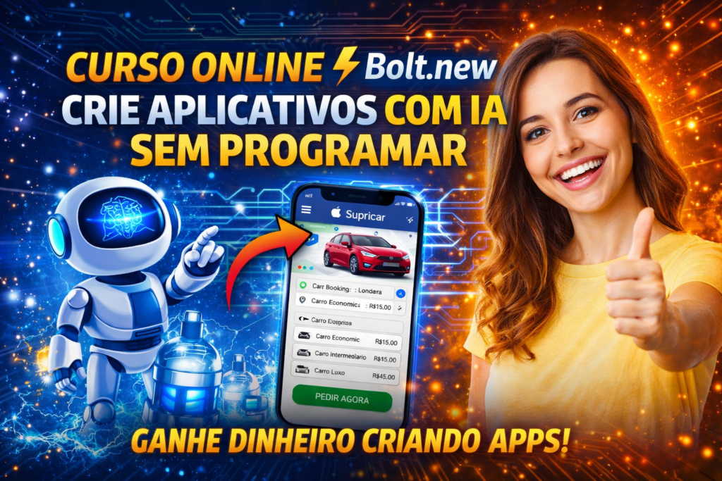 Curso Online Bolt.new: Aprenda a Criar Aplicativos com Inteligência Artificial Sem Programar