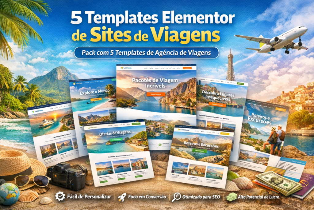 5 Templates Elementor de Sites de Viagens