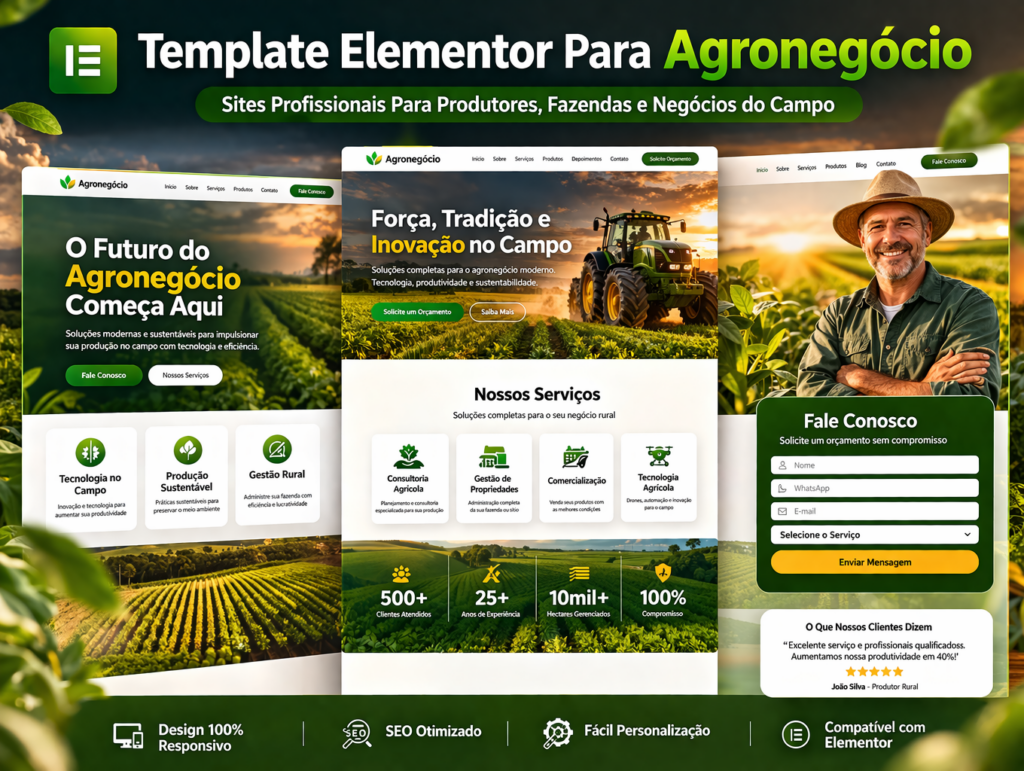 Template Elementor Para Agronegócio